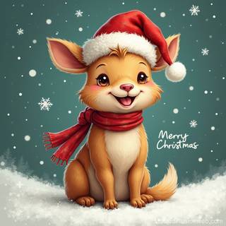 Christmas cartoon animals wallpaper