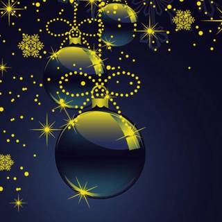 Christmas blue and gold wallpaper