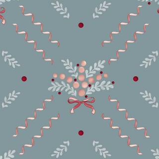 Christmas blue bow wallpaper