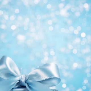 Christmas blue bow wallpaper
