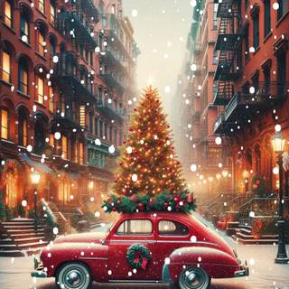 Christmas car phone wallpaper