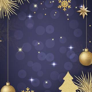 Christmas blue and gold wallpaper