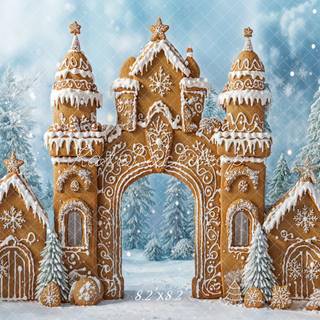 Christmas art castle wallpaper