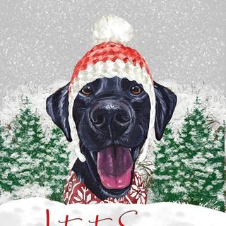 Christmas black dogs wallpaper