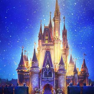 Christmas art castle wallpaper