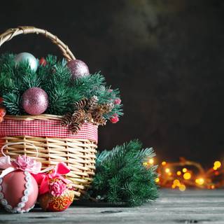Christmas basket wallpaper