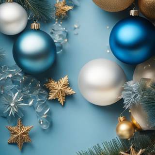 Christmas blue and gold wallpaper