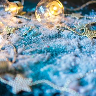 Christmas blue and gold wallpaper