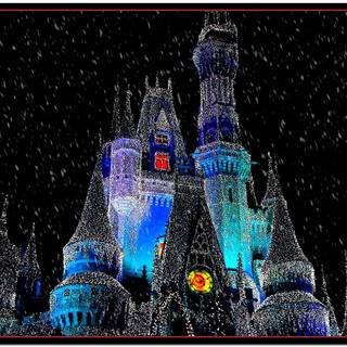 Christmas art castle wallpaper