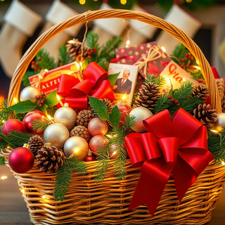 Christmas basket wallpaper