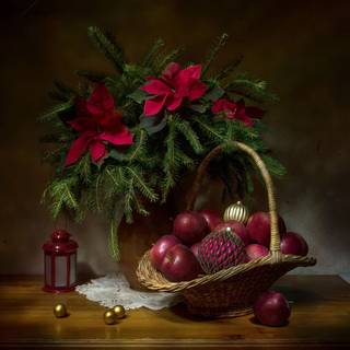 Christmas basket wallpaper