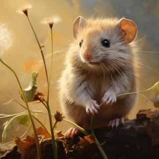 Cute mouse AI wallpaper