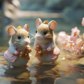 Cute mouse AI wallpaper