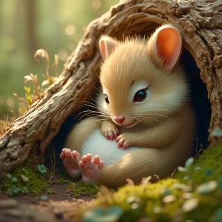 Cute mouse AI wallpaper