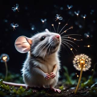 Cute mouse AI wallpaper