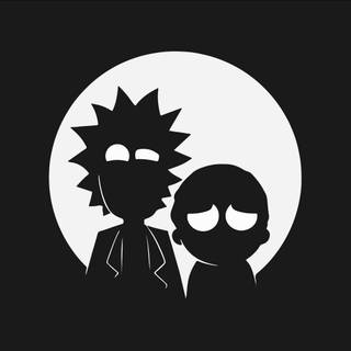 Rick and Morty black and white wallpaper