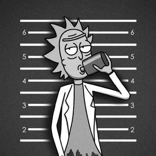 Rick and Morty black and white wallpaper