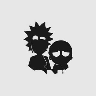 Rick and Morty black and white wallpaper