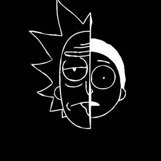 Rick and Morty black and white wallpaper