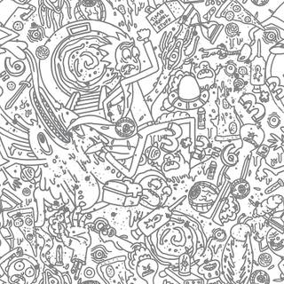 Rick and Morty black and white wallpaper