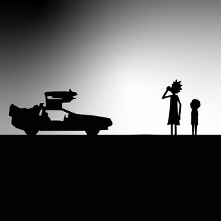 Rick and Morty black and white wallpaper