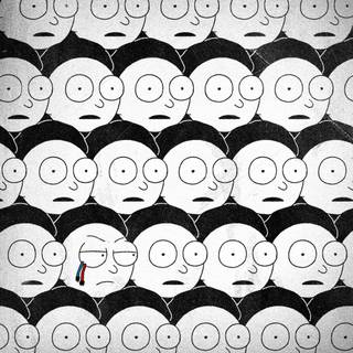 Rick and Morty black and white wallpaper