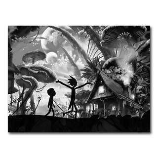 Rick and Morty black and white wallpaper