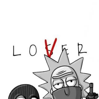 Rick and Morty black and white wallpaper