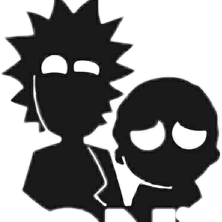 Rick and Morty black and white wallpaper