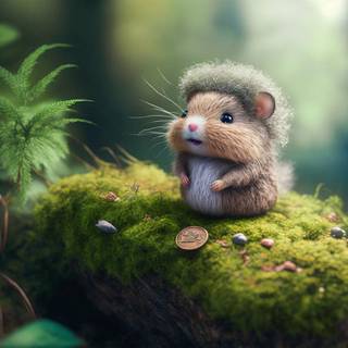 Cute mouse AI wallpaper