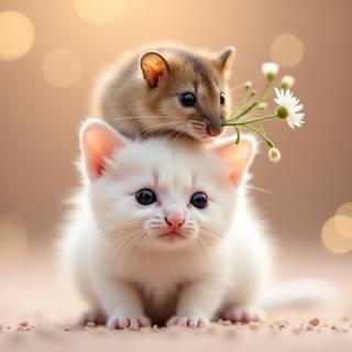 Cute mouse AI wallpaper