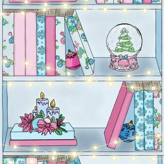 Christmas and book wallpaper