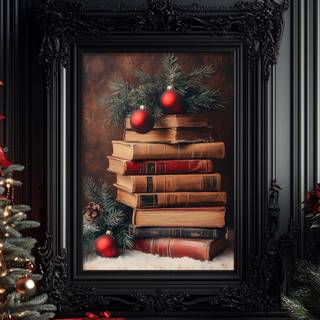 Christmas and book wallpaper