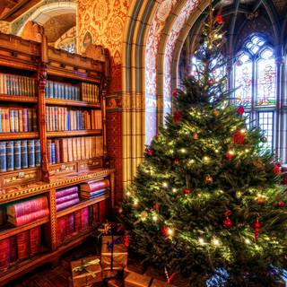 Christmas and book wallpaper