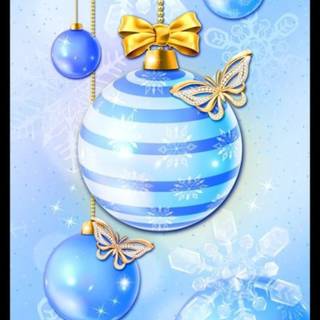 Blue Christmas bows wallpaper