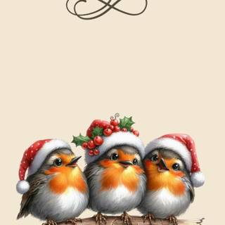 Birds Christmas wallpaper