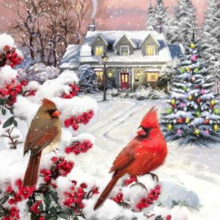 Birds Christmas wallpaper