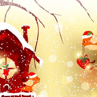 Birds Christmas wallpaper