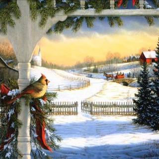 Birds Christmas wallpaper