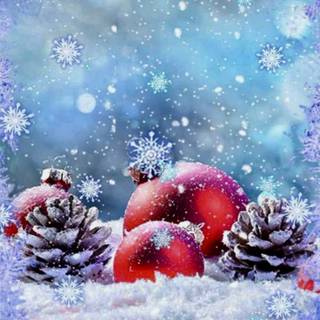 Blue and red Christmas wallpaper