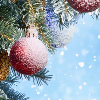 Blue and red Christmas wallpaper