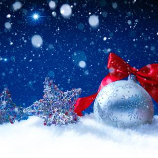 Blue and red Christmas wallpaper