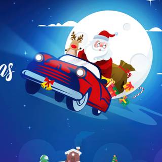 Blue and red Christmas wallpaper