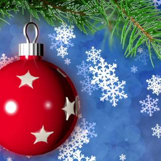 Blue and red Christmas wallpaper