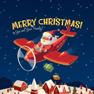 Christmas airplane wallpaper