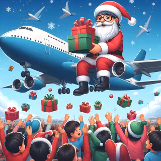 Christmas airplane wallpaper