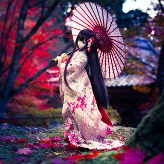 Japanese kimono wallpaper