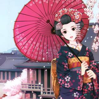 Japanese kimono wallpaper