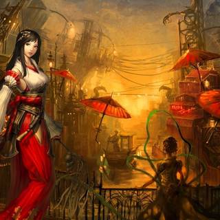 Japanese kimono wallpaper