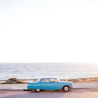 Car on beach wallpaper